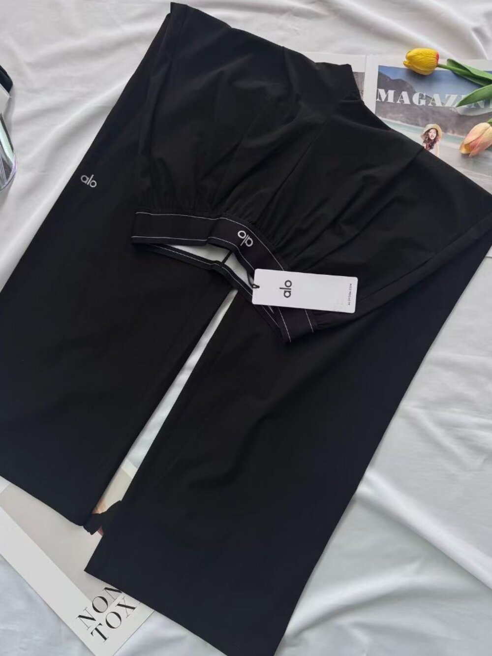 ALO Yoga🤗💕Black Straight-leg Suit Up Trouser, Brand New Regular 30" - Picture 2 of 7